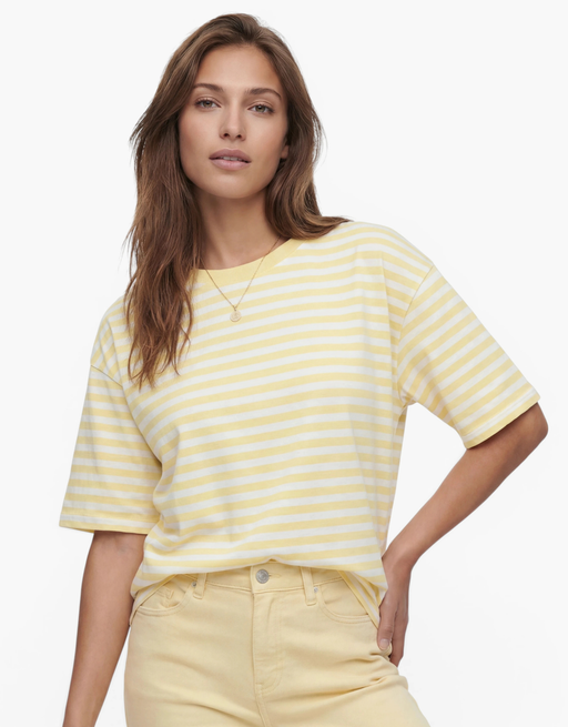 gestreiftes oversize shirt  | butteryellow