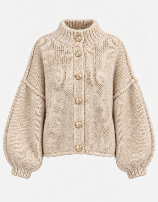 wollweste mit knöpfen | beige