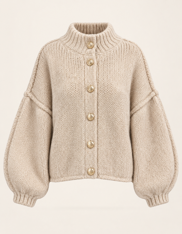 wollweste mit knöpfen | beige