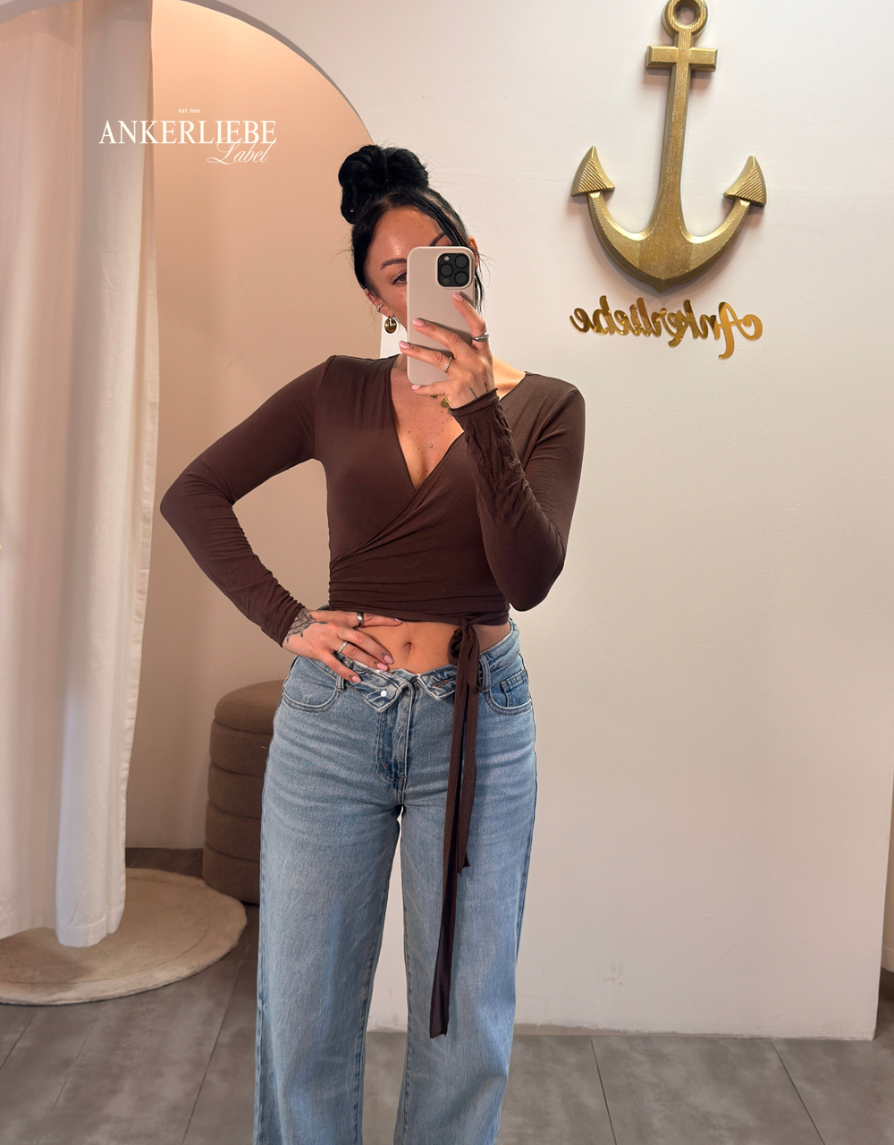 cashmere wickelshirt | fine braun