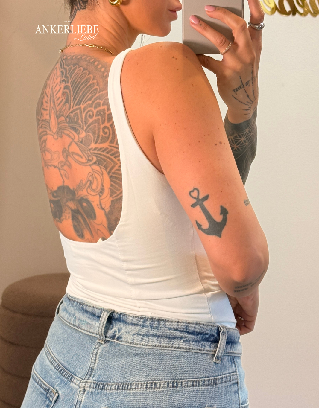 image fine backless top | ecru