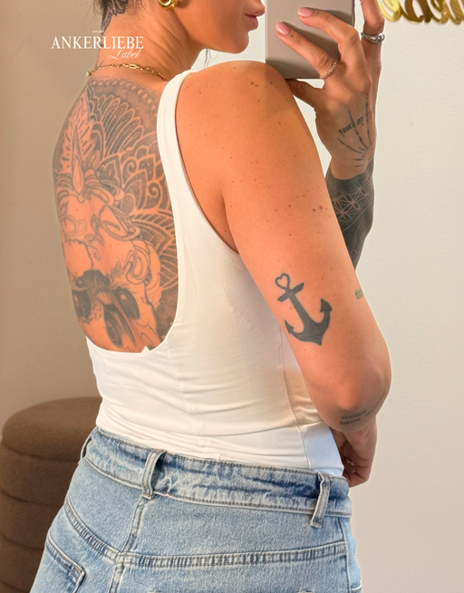 fine backless top | ecru