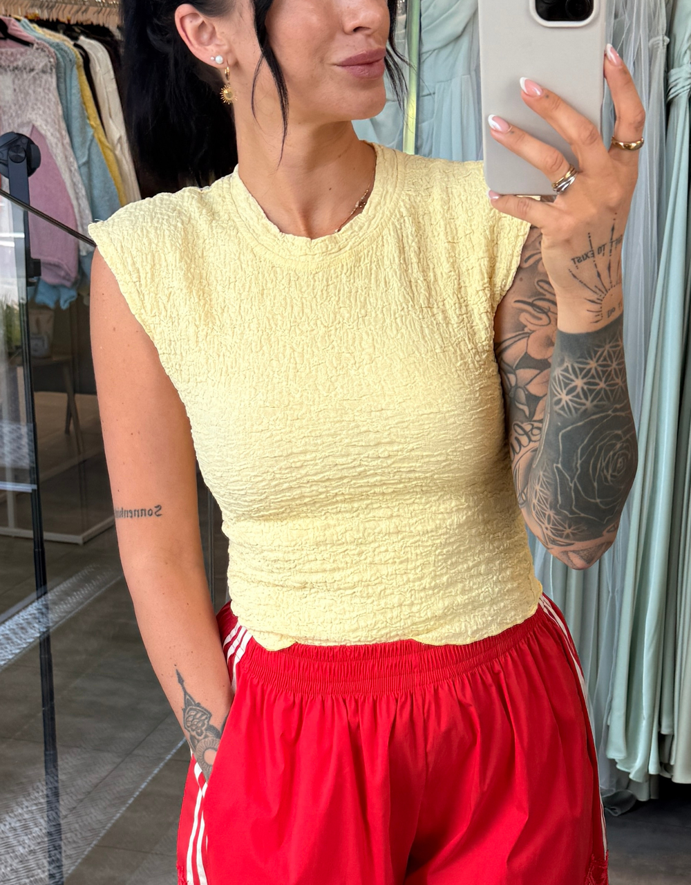 shirt mit struktur | butteryellow