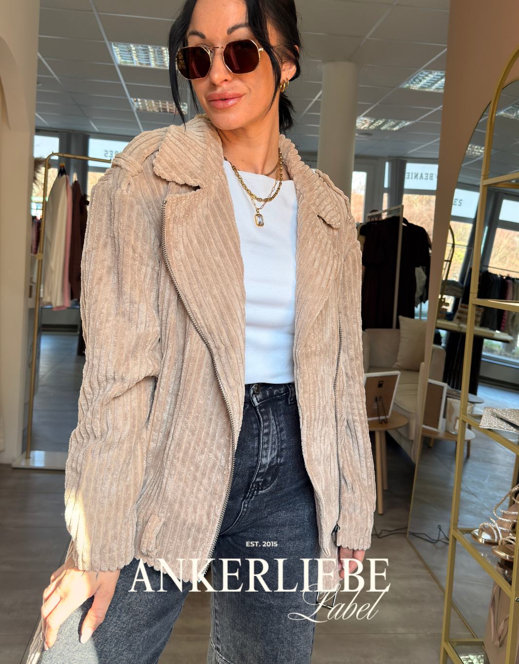 image oversized cord jacke | beige