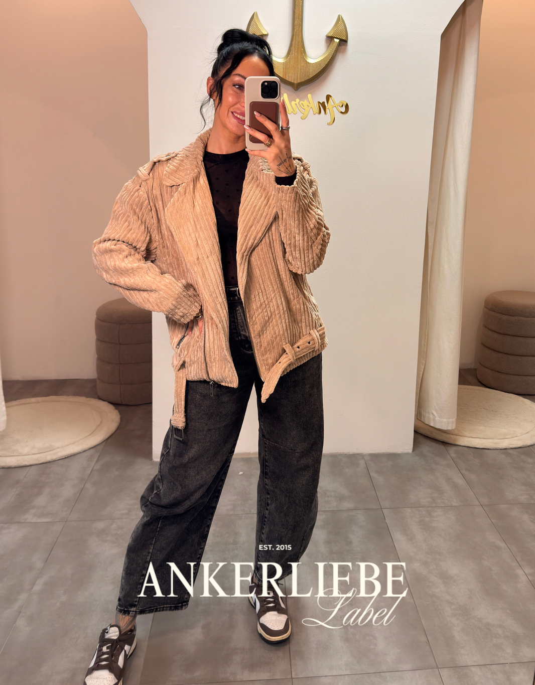 image oversized cord jacke | beige
