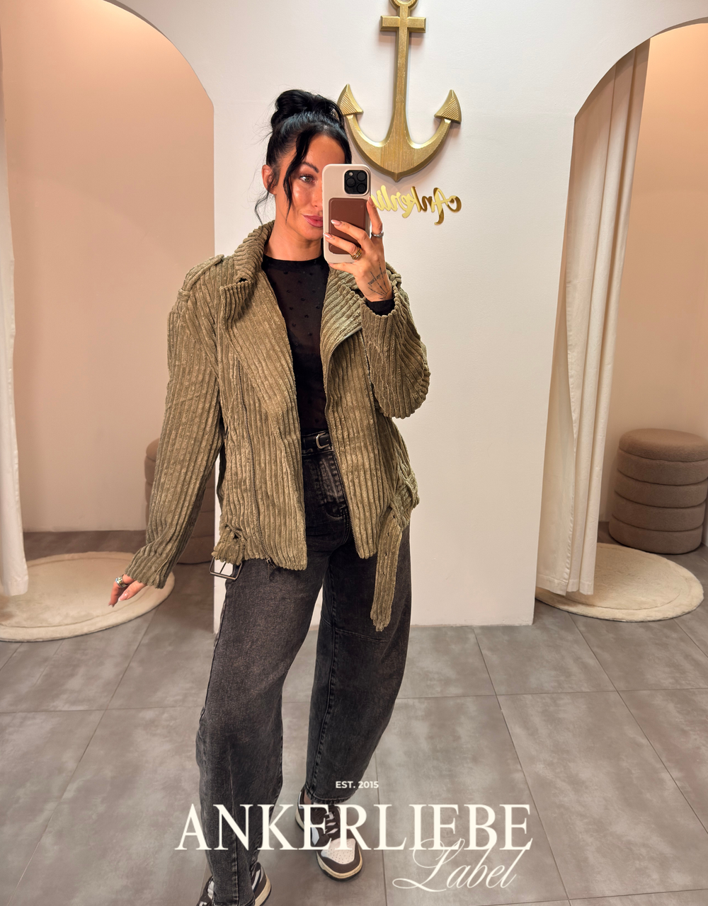 oversized cord jacke | oliv