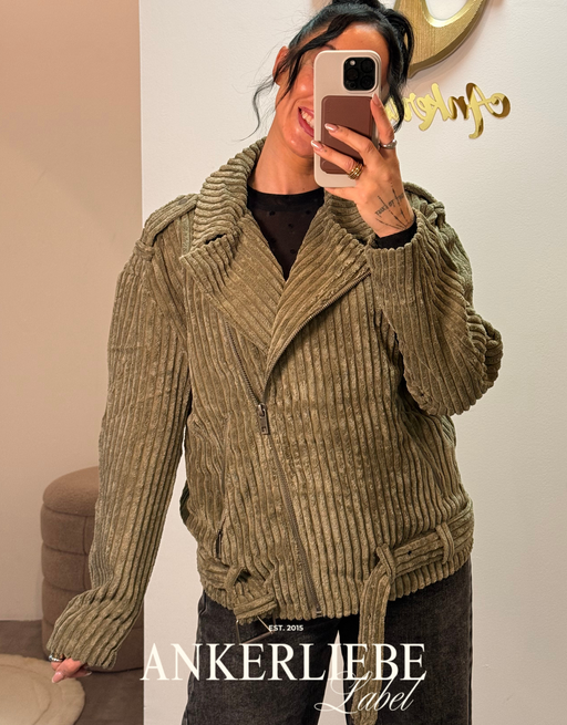 oversized cord jacke | oliv