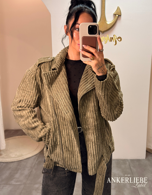 oversized cord jacke | oliv