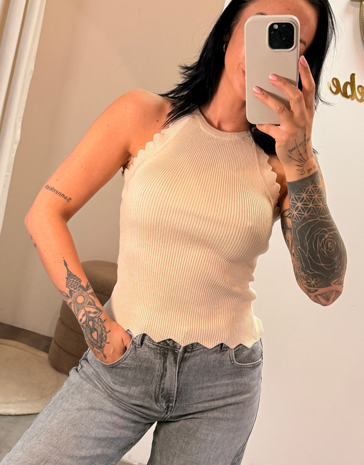 crochet top | beige
