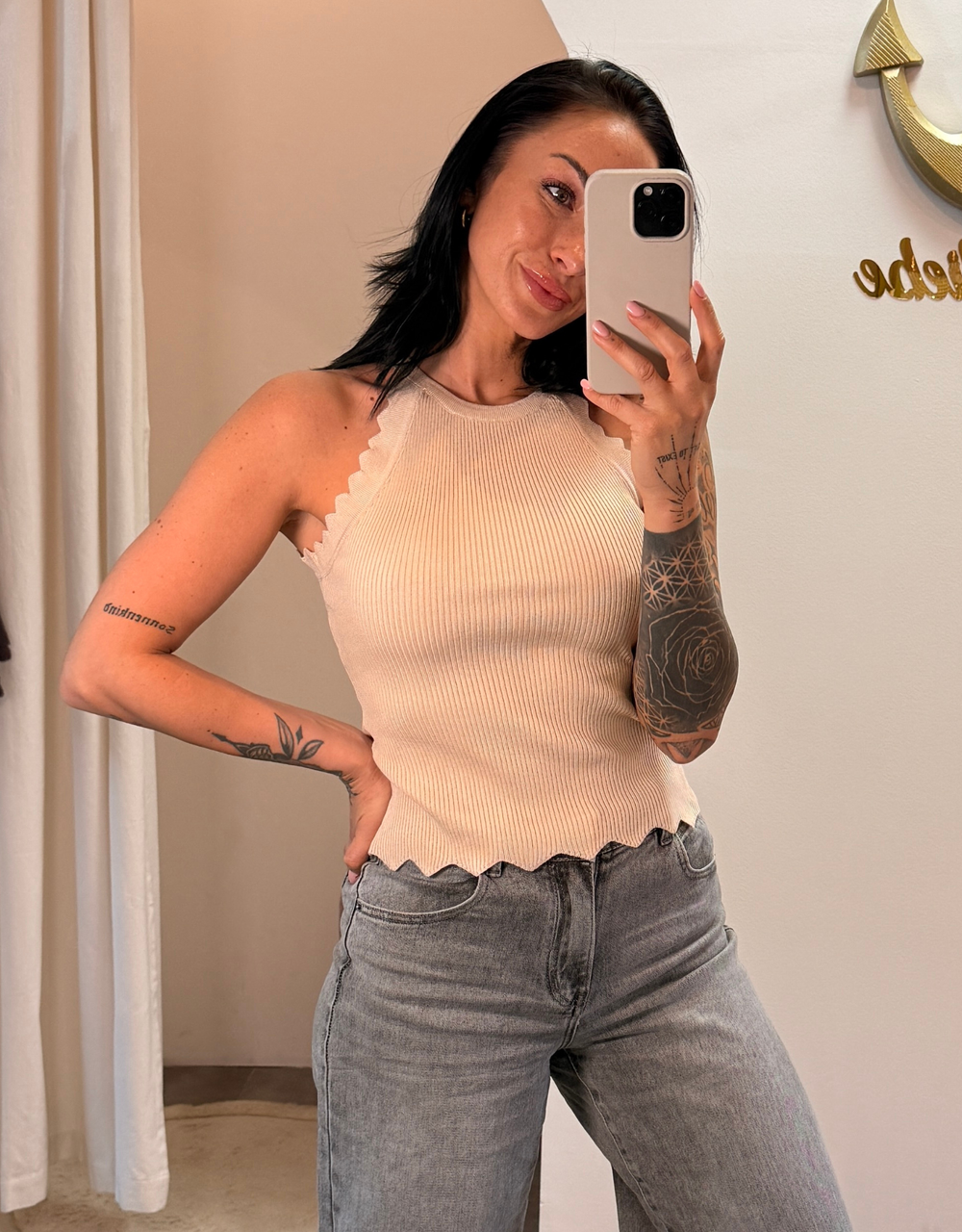 crochet top | beige