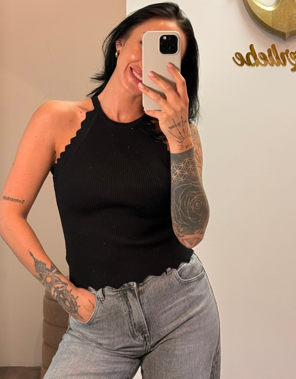 crochet top | schwarz