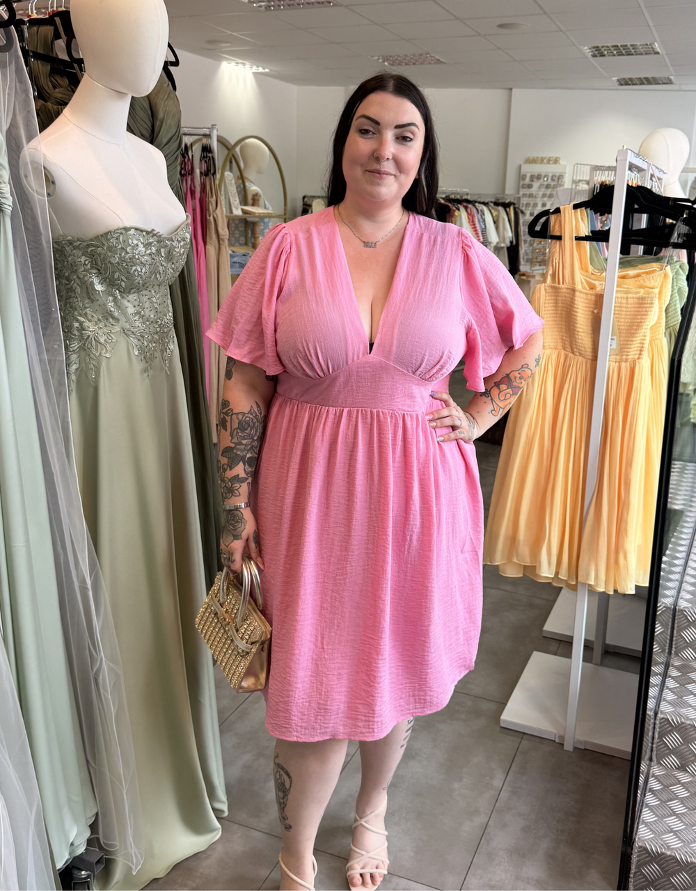 sommerkleid curvy | pink