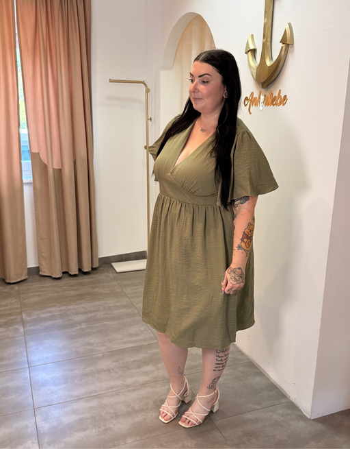 sommerkleid curvy  | oliv