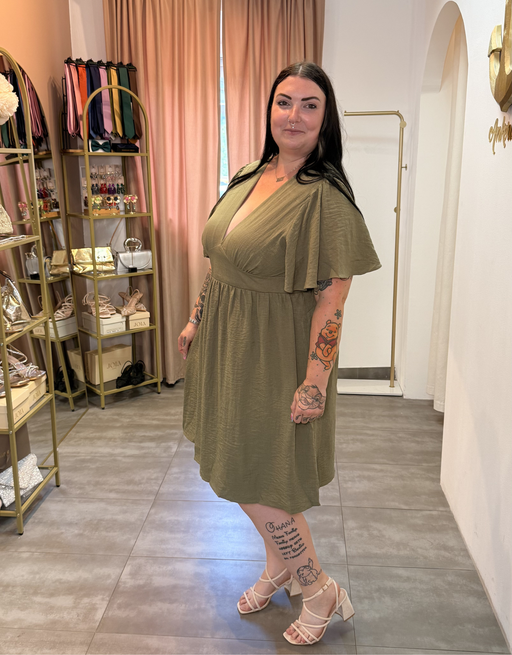 sommerkleid curvy  | oliv