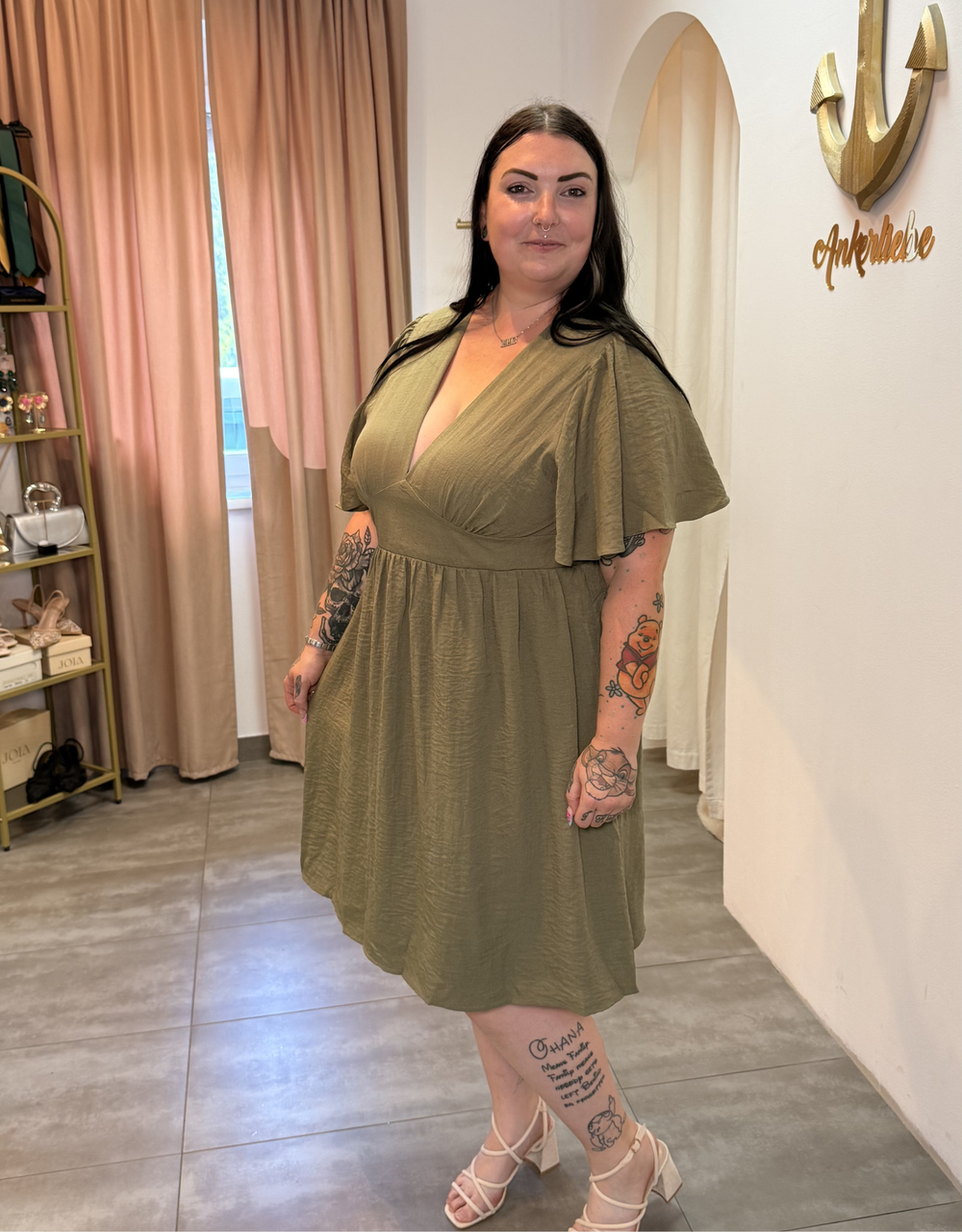 sommerkleid curvy  | oliv