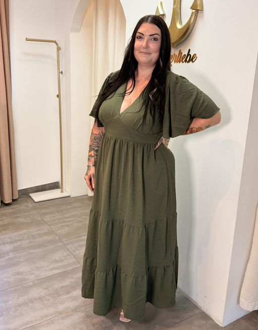 midi kleid summer olive  | curvy