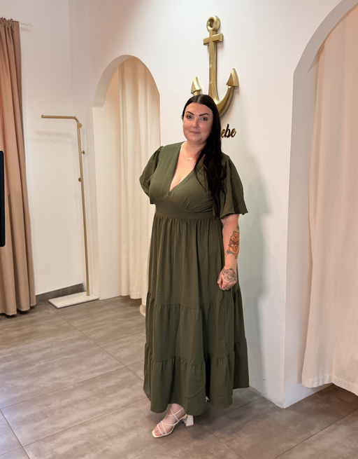 midi kleid summer olive  | curvy