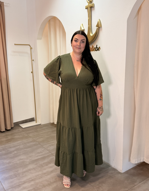 midi kleid summer olive  | curvy