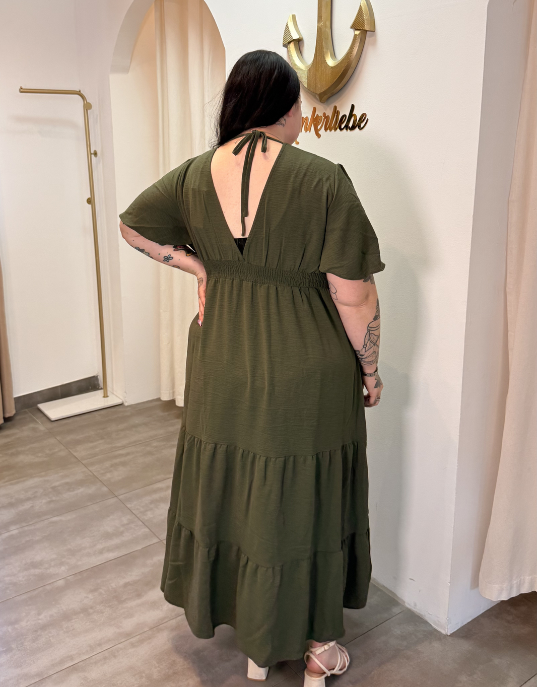image midi kleid summer olive  | curvy