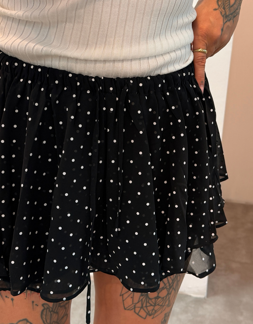 dotted skort hosenrock| schwarz