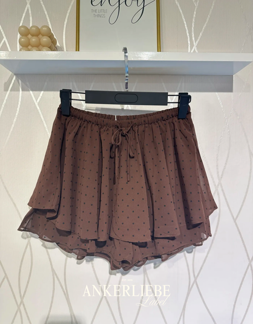 dotted skort hosenrock| schokobraun