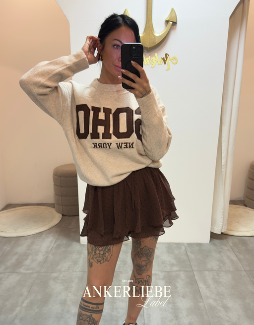 dotted skort hosenrock| schokobraun