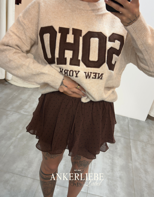 dotted skort hosenrock| schokobraun