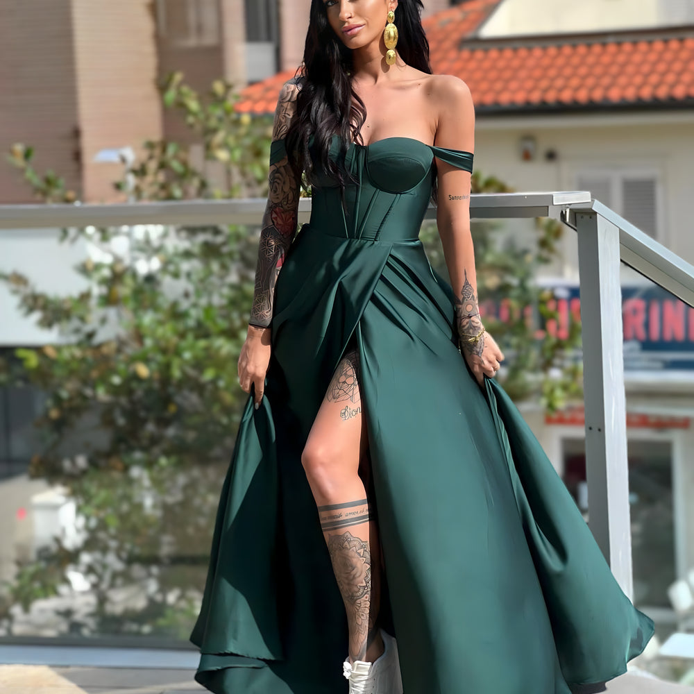 dress goddess | dark green