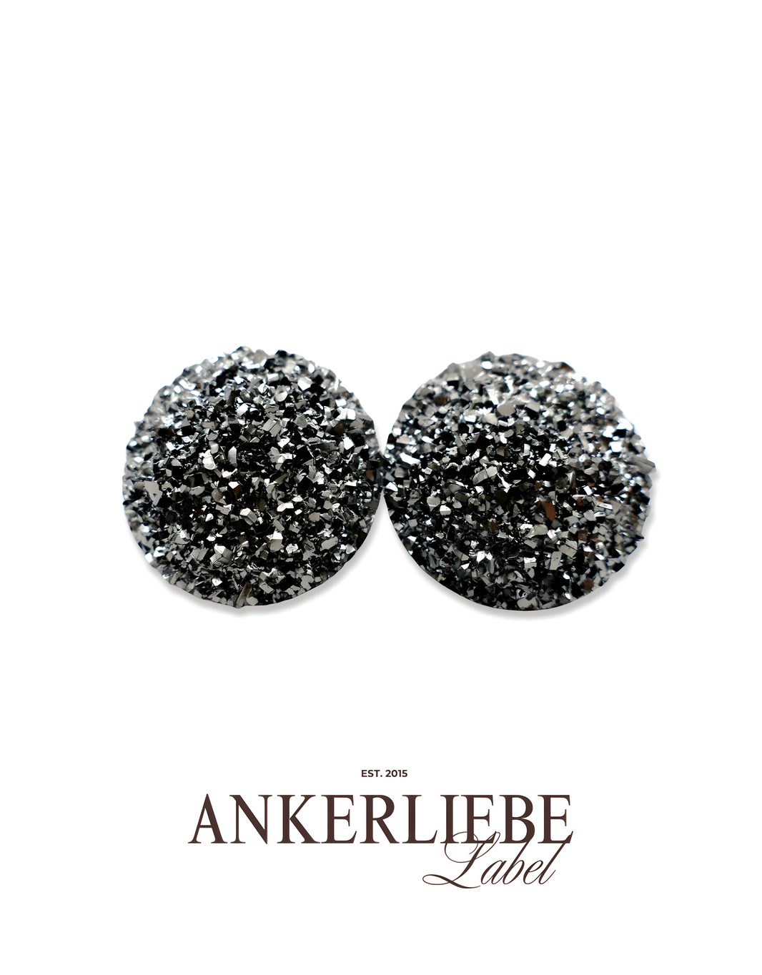 stecker/clips druzy anthrazit glitzer