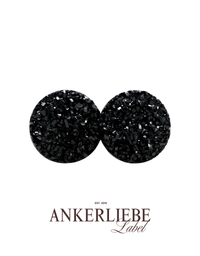 stecker/clips druzy schwarz glitzer kuppelig