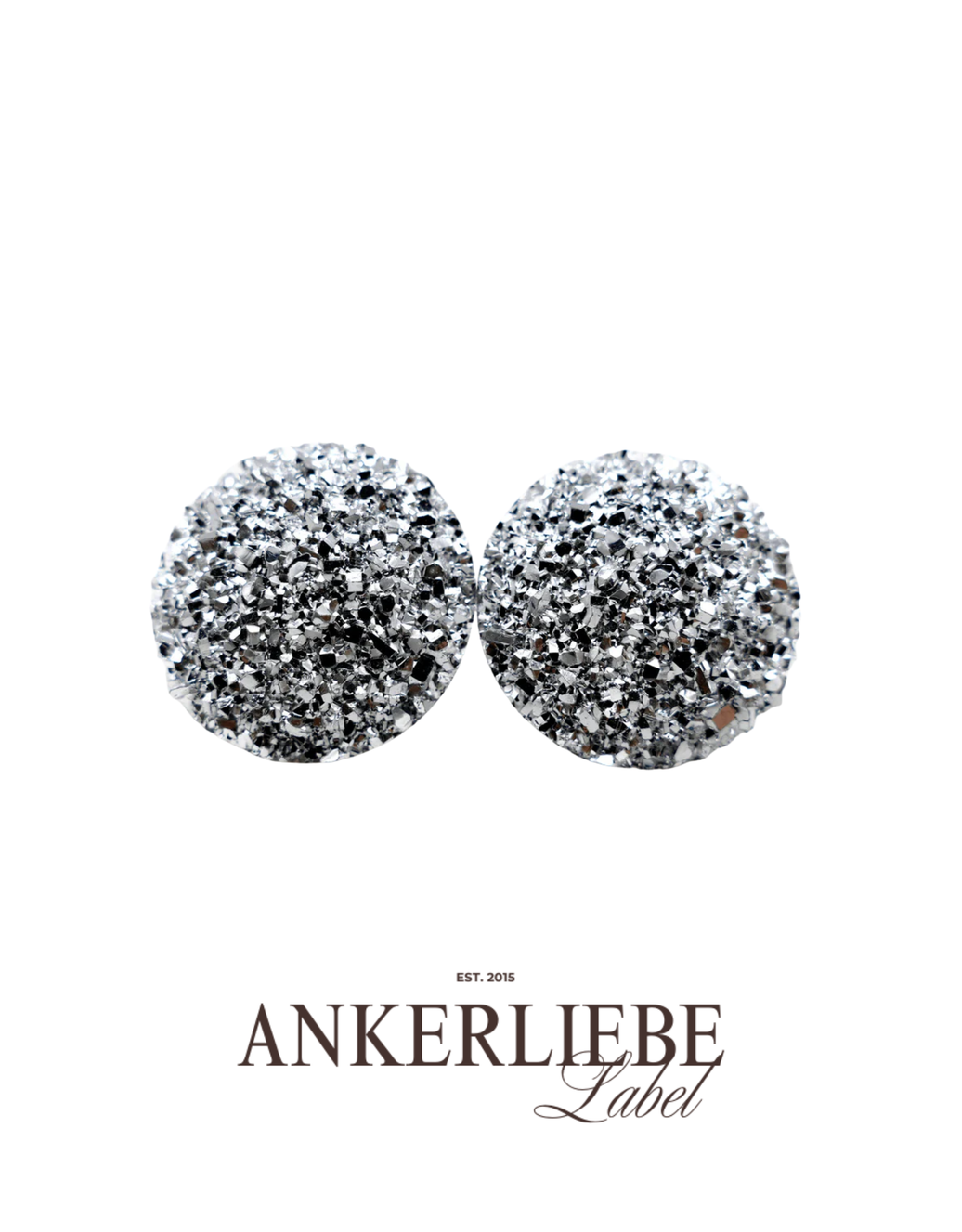 stecker/clips druzy glitzer silber