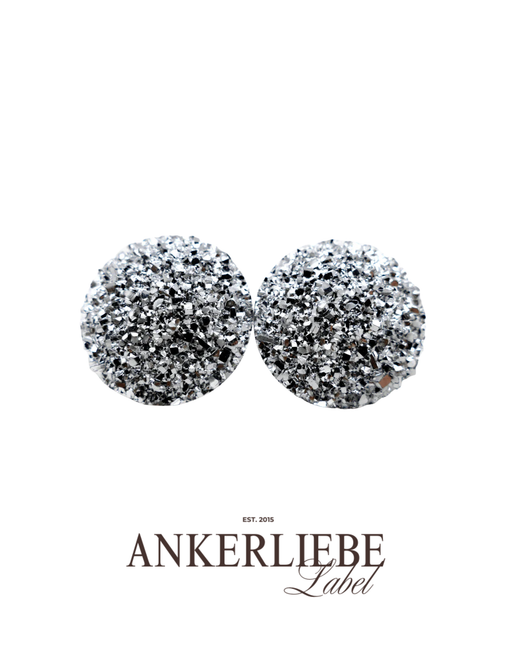 stecker/clips druzy glitzer silber