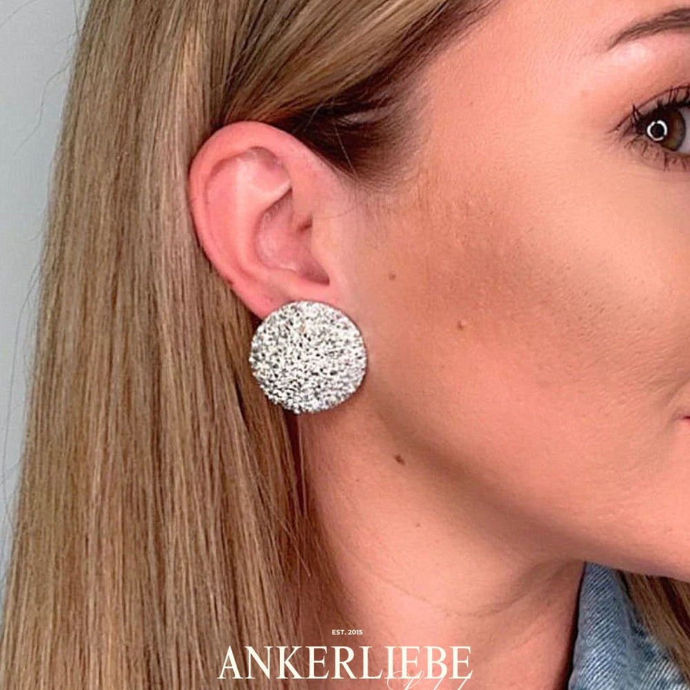 stecker/clips druzy glitzer silber