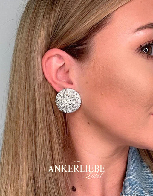 stecker/clips druzy glitzer silber