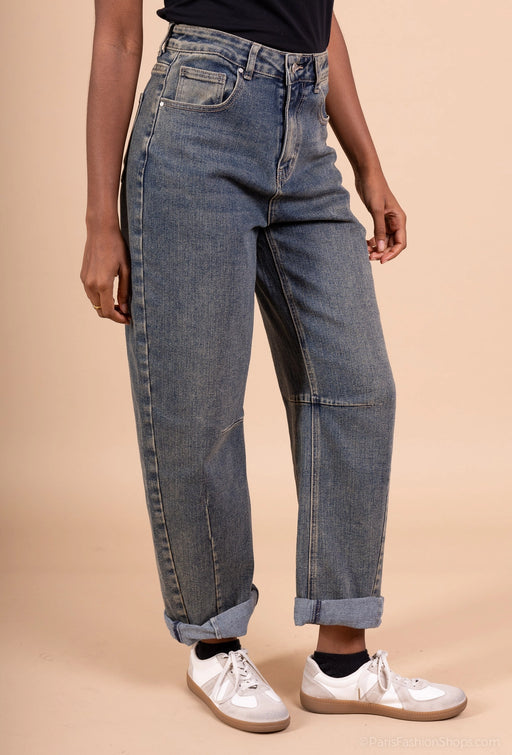 high rise ballon jean | vintage wash