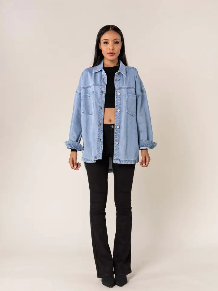 oversized jeanshemd | light blue