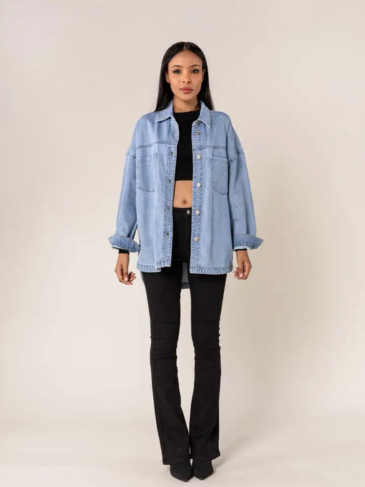 oversized jeanshemd | light blue