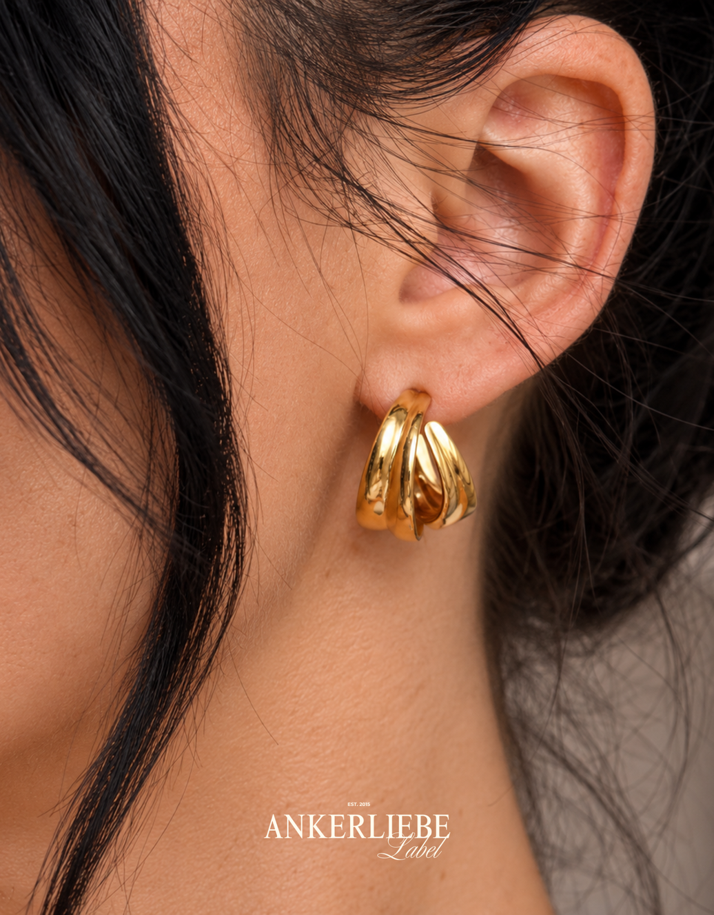 fine double hoops | gold
