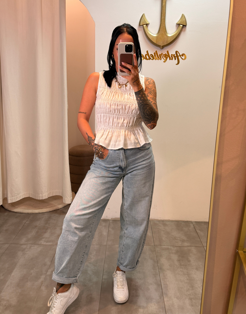 fine bow top | weiß