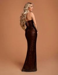 fleur | schokobraunes Pailettenkleid