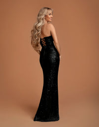 fleur | schwarzes Pailettenkleid