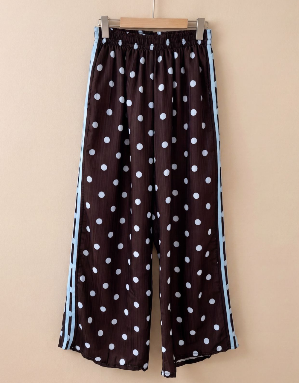 leichte Hose | gepunktet | braun/blau