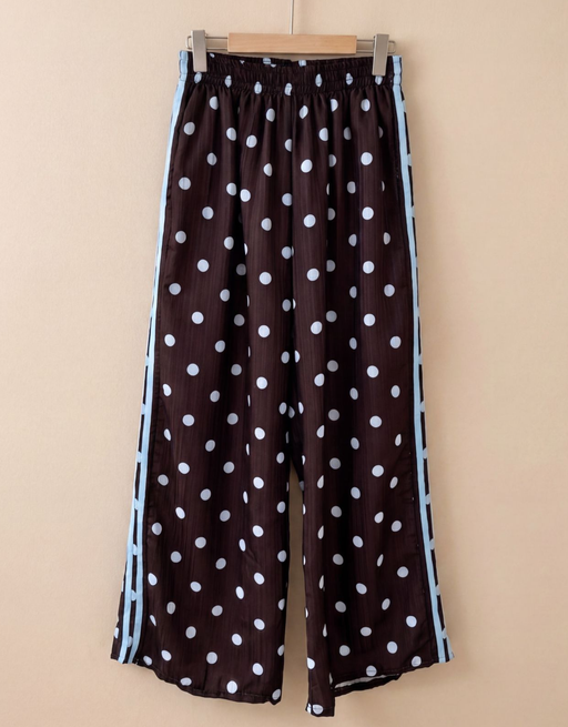leichte Hose | gepunktet | braun/blau