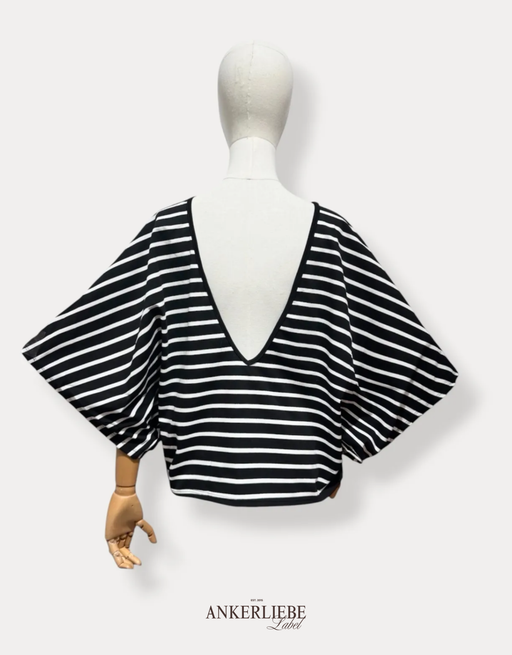 rückenfreies oversized shirt | schwarz