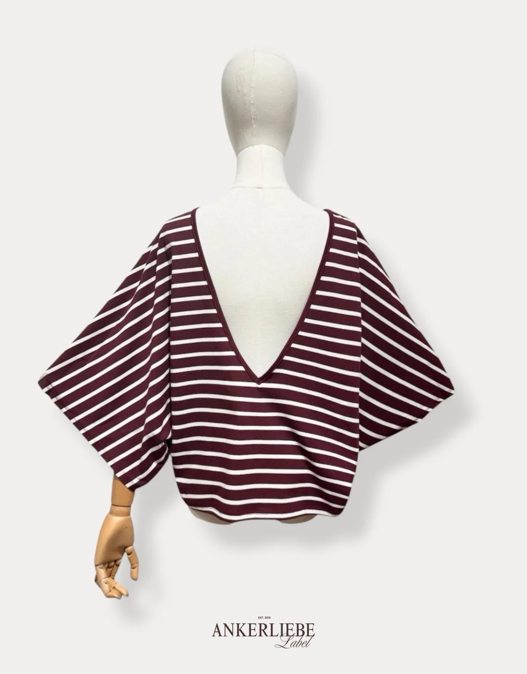 rückenfreies oversized shirt | bordeaux