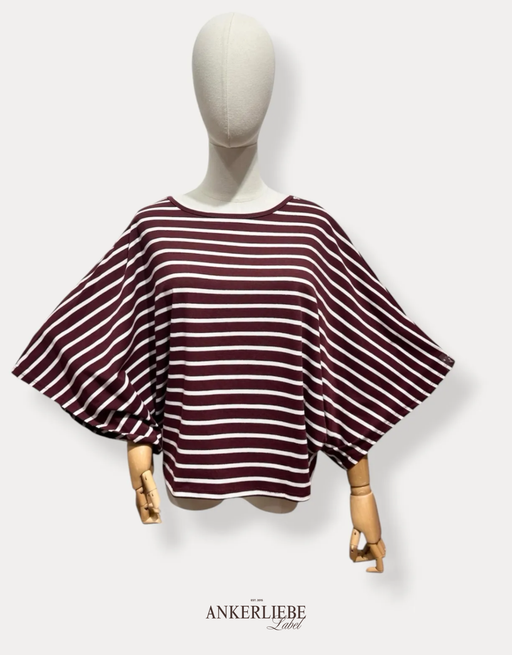 rückenfreies oversized shirt | bordeaux