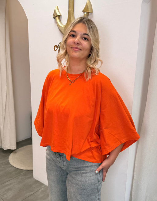 superlight perfect crop shirt | oversized | orange