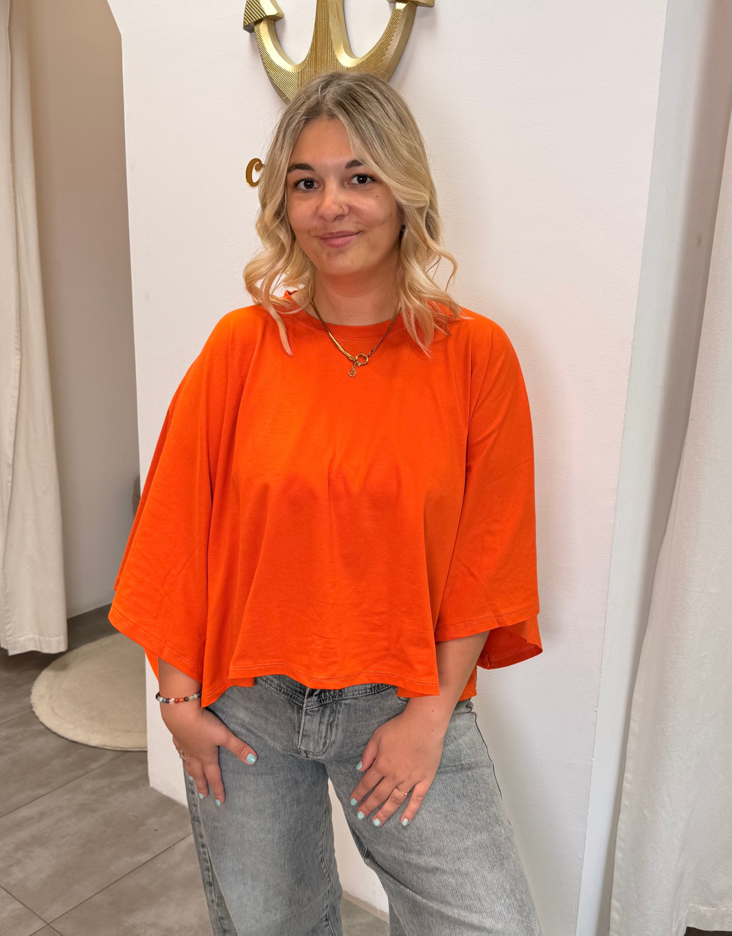 image superlight perfect crop shirt | oversized | orange