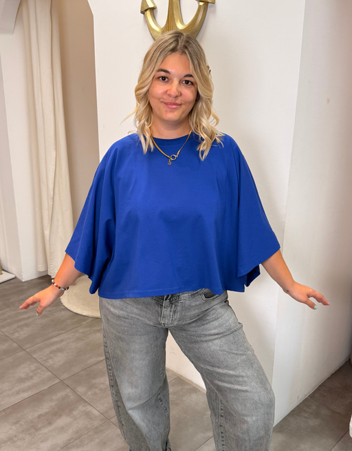 superlight perfect crop shirt | oversized | königsblau