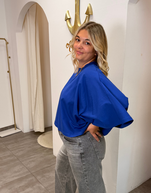 superlight perfect crop shirt | oversized | königsblau